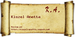 Kiszel Anetta névjegykártya